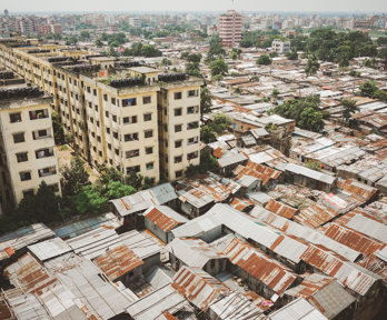 A view of the Bhola settlement from above