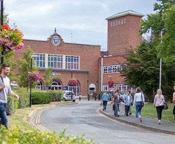Red brick buildings on university campus