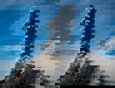 Ash plume emerging from a volcano